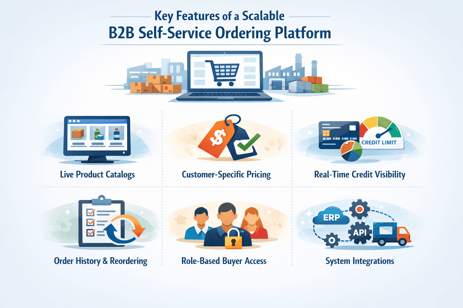 key features of b2b self-service ordering - supplymint